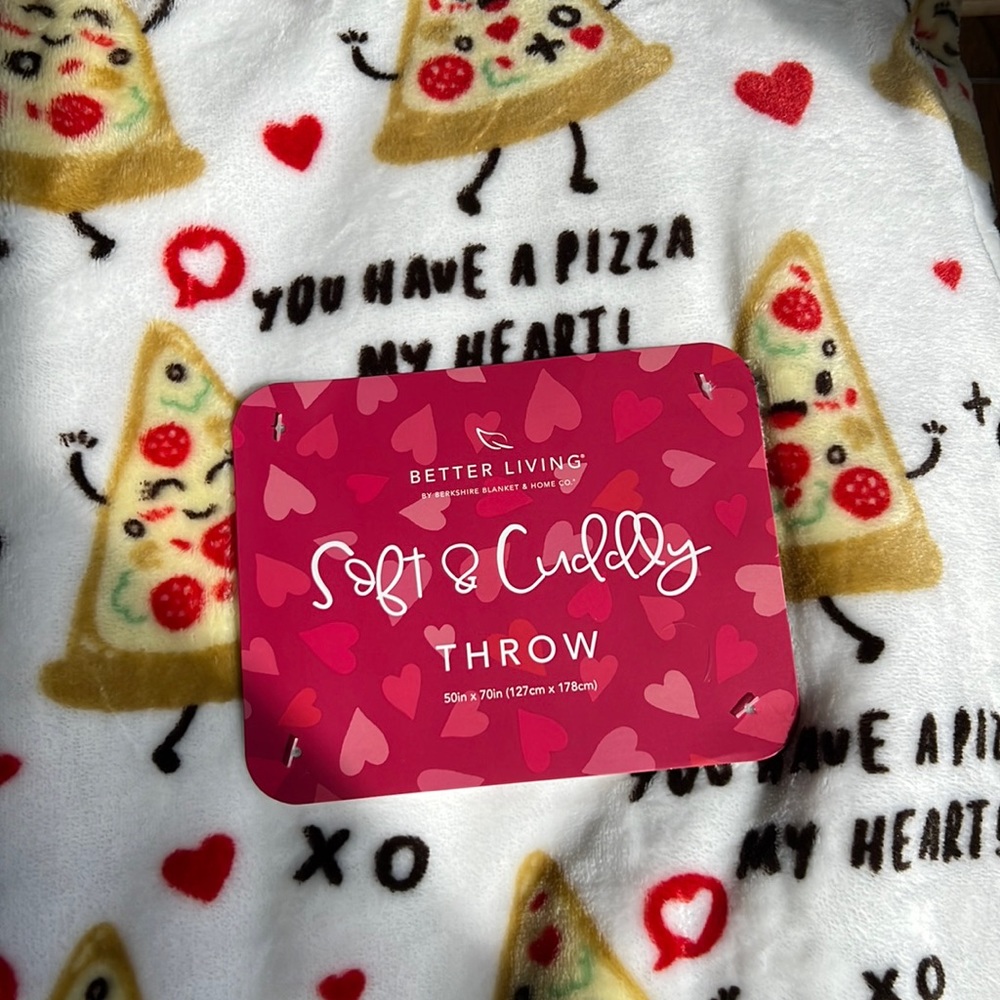 Comfy plush throw “ You have a Pizza my heart”